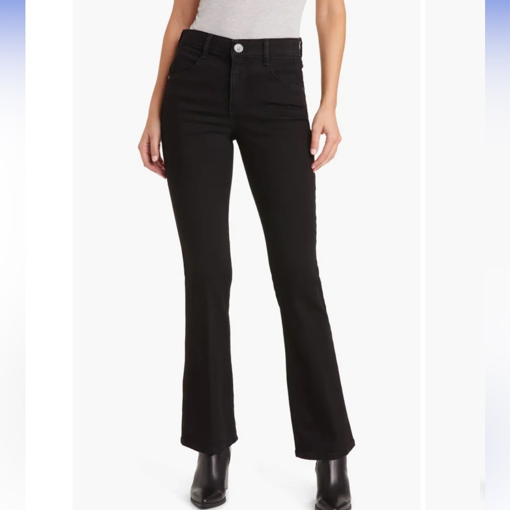 NWT Wit & Wisdom 'Ab'Solution High Rise Out There Flare Jeans In Black Size 8